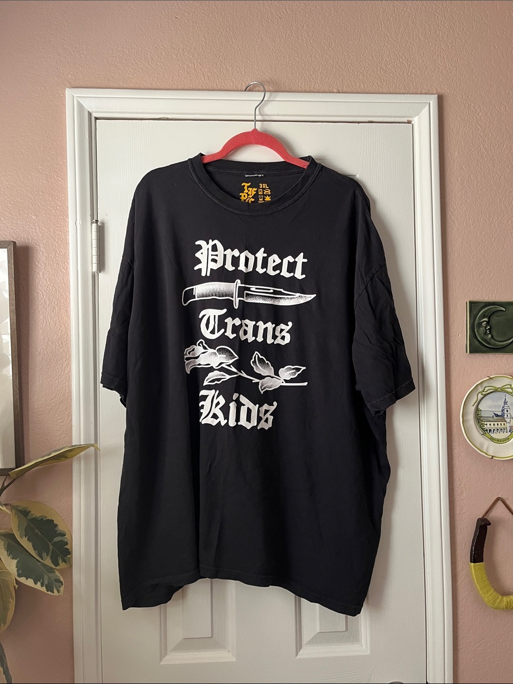 Lady fingers press protect trans kids tee shirt 3X